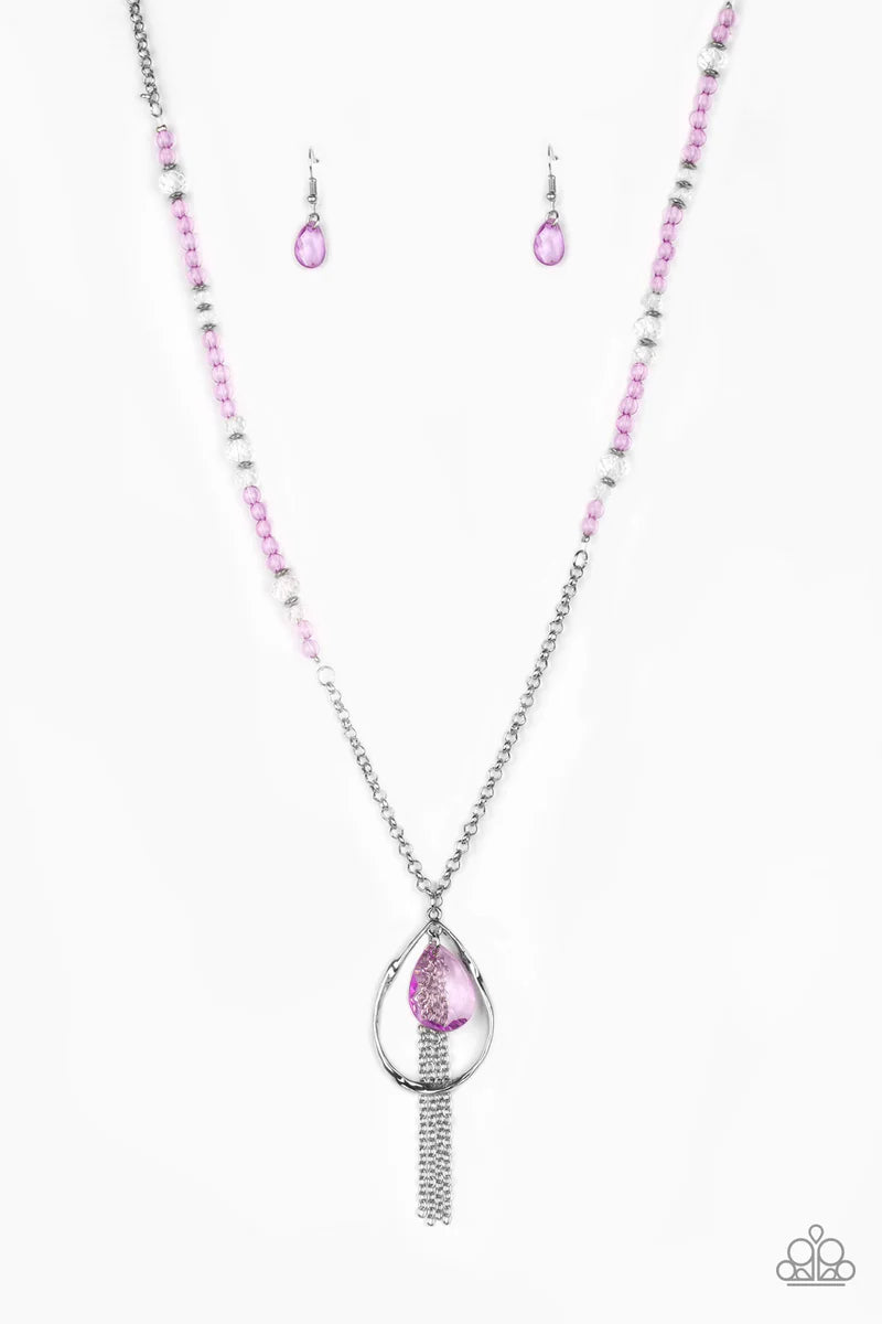 Teardroppin Tassels - PURPLE  Necklace