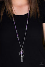 Load image into Gallery viewer, Teardroppin Tassels - PURPLE  Necklace
