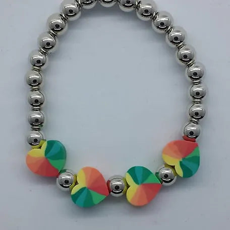 Lil Diva's (kids) heart shape mosiac stone bracelet *** 4 for $1***