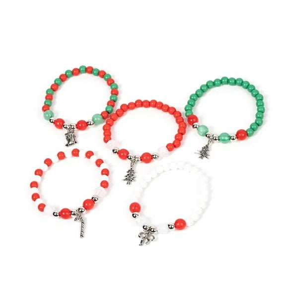 Lil Diva's (kids) CHRISTMAS CHARMS  stretch  bracelet