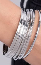 Load image into Gallery viewer, Stackable Shimmer - Silver Bracelet
