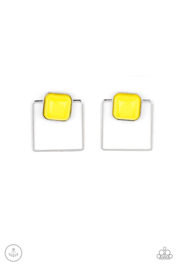 Flair and Square - YELLOW Earrings
