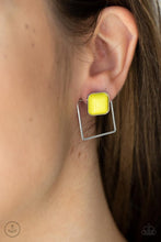Load image into Gallery viewer, Flair and Square - YELLOW Earrings
