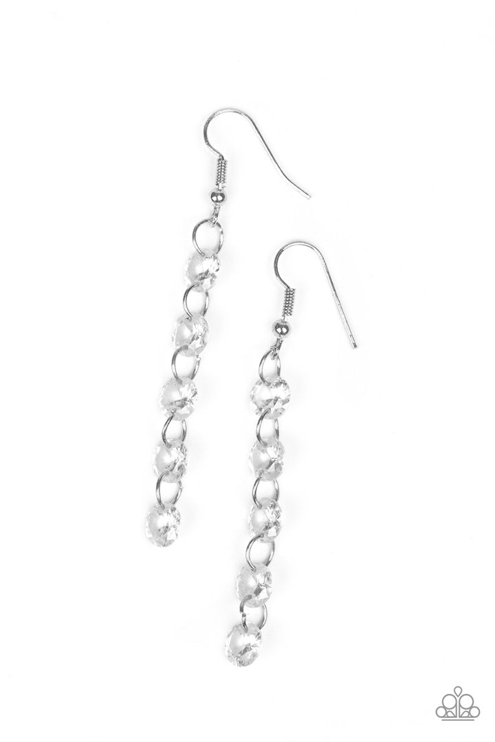 Trickle Down Effect -  WHITE  Earrings