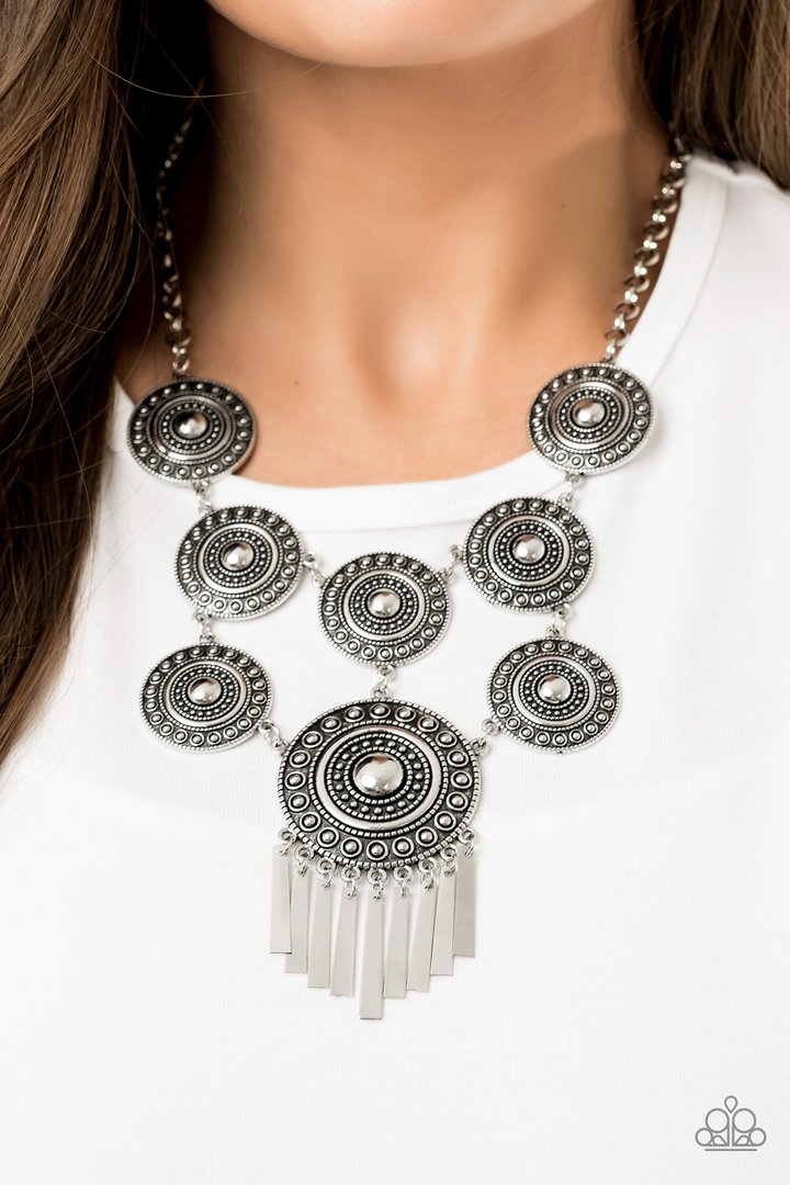 Modern Medalist- Silver Necklace