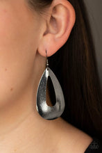Load image into Gallery viewer, Hand It Oval   - BLACK  Earrings
