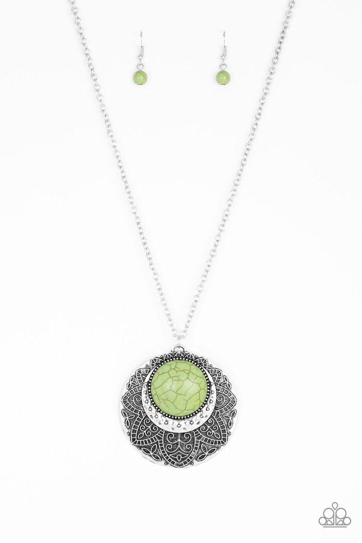 Medallion Meadow  -GREEN  Necklace