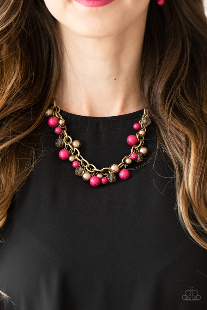 THE GRIT CROW - PINK NECKLACE AND Grit ANd Glamour Bracelet SOLD AS SET