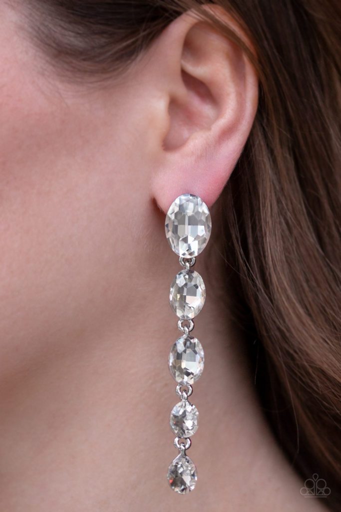 Red Carpet Radiance   - White Earrings