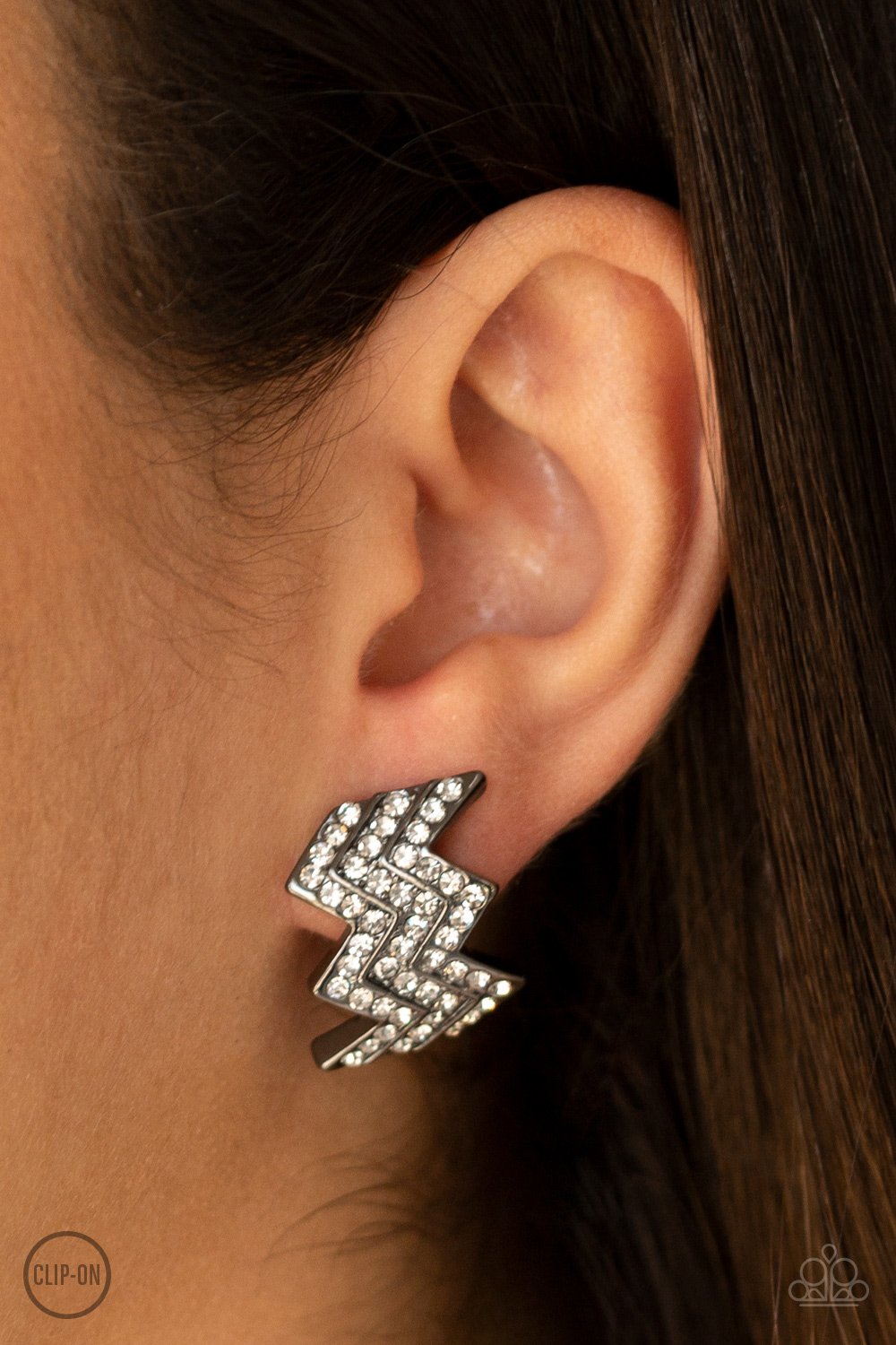 Fast As Lighting  --Black Earring CLIP ONS