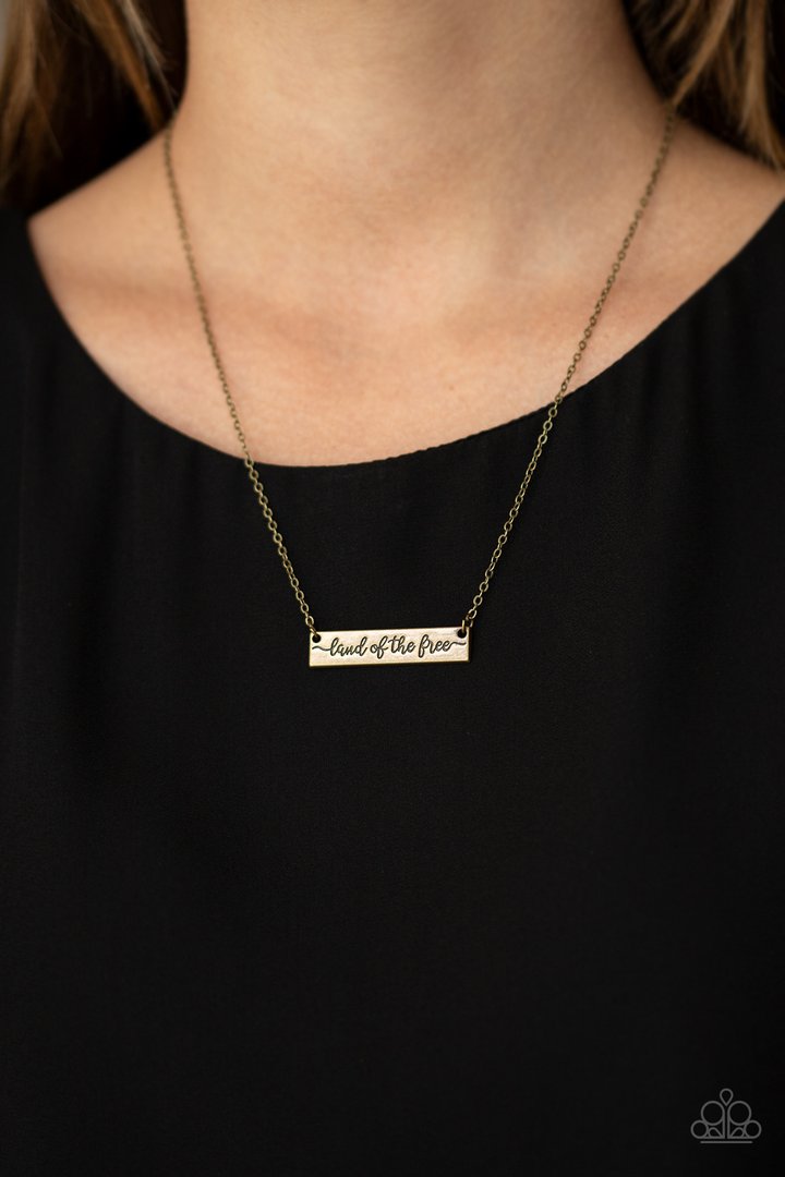 Land Of The Free -BRASS   Necklace
