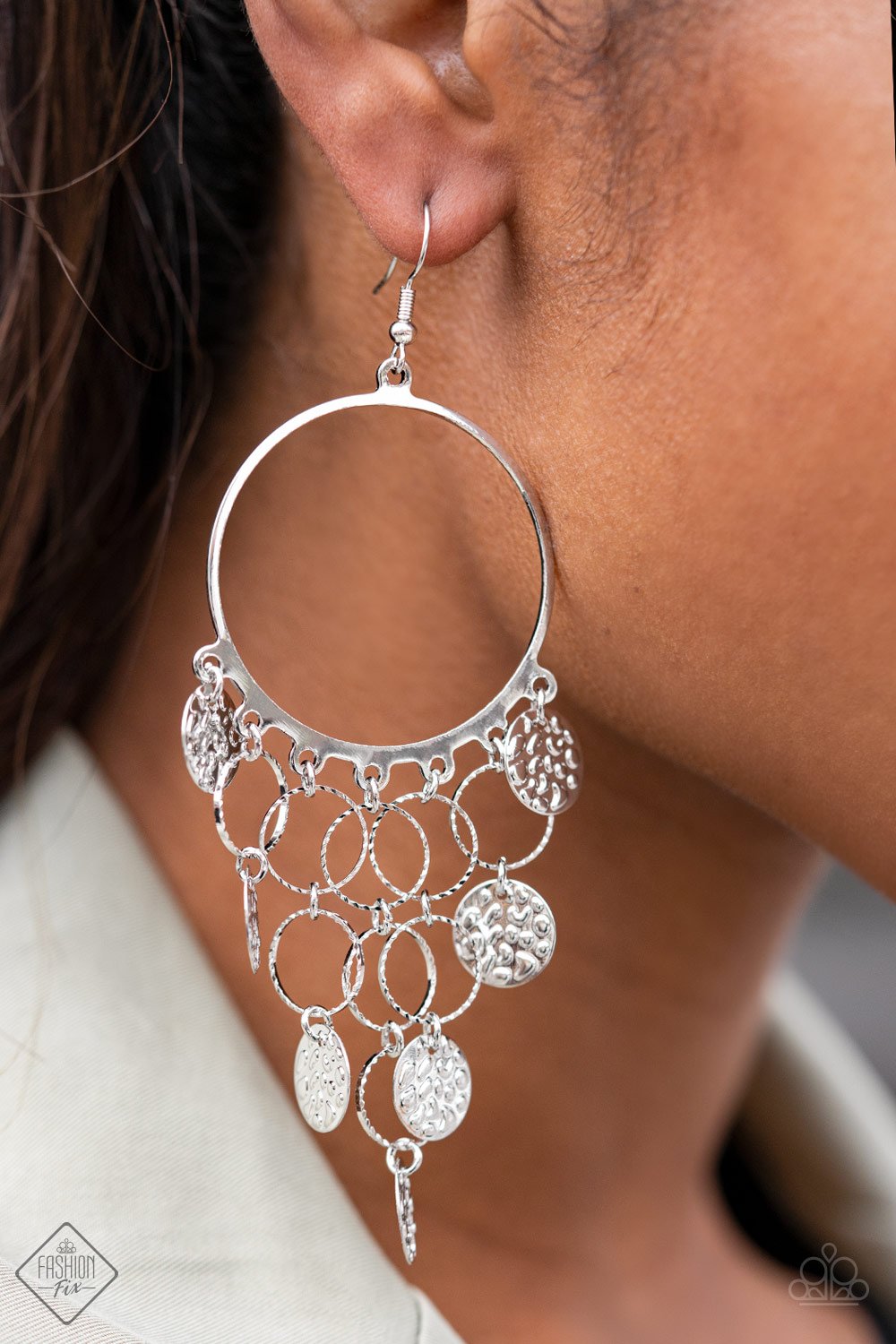 All Chime High  -Silver Earrings