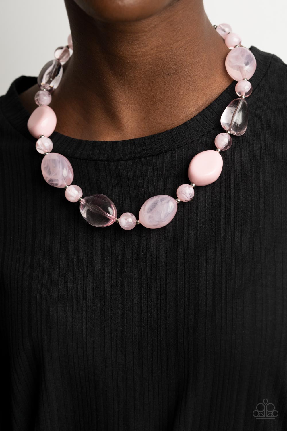 Stacycatin Shimmer/I Need A Staycation - PINK necklace/Bracelet SET