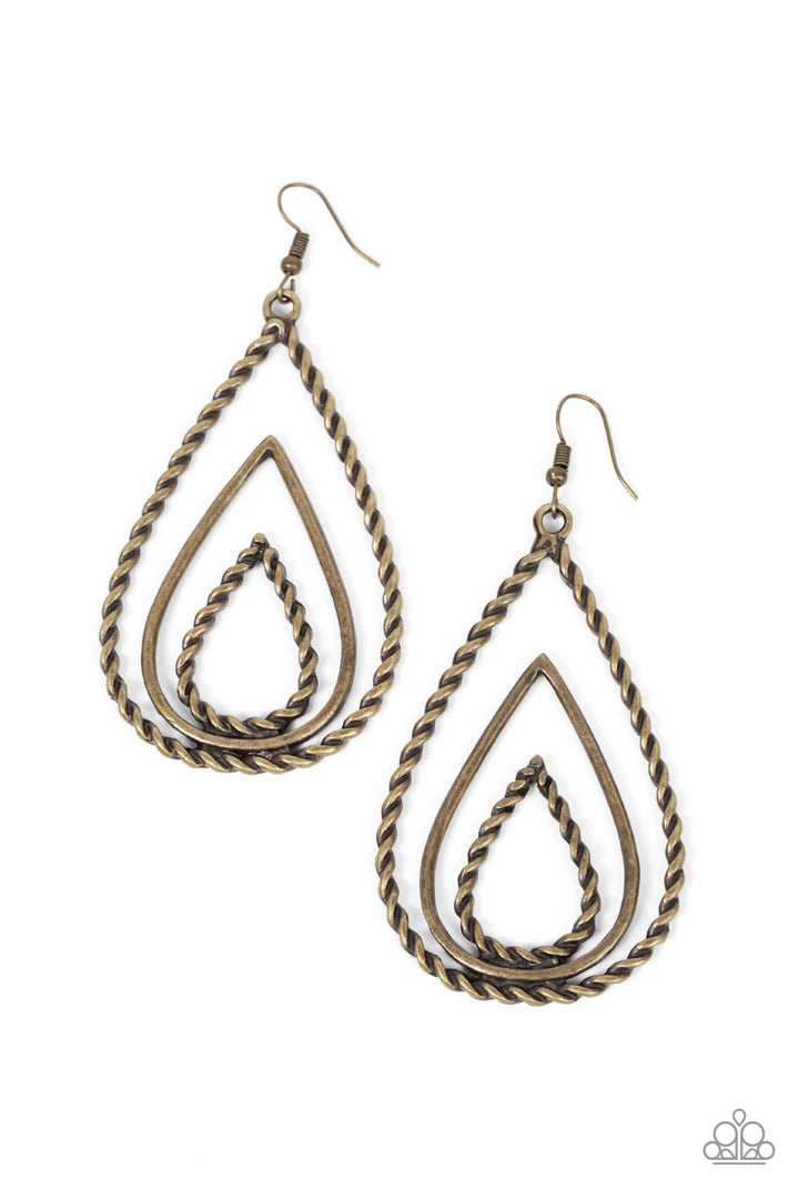 Tastefully Twisry - Brass Earrings