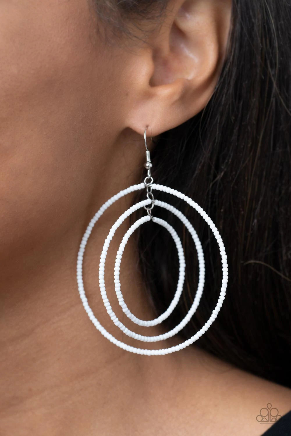 Colorfully Circulating  - WHITE Earrings