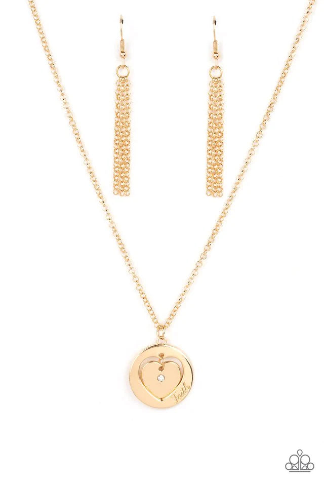 Heart full of faith   - gold Necklace