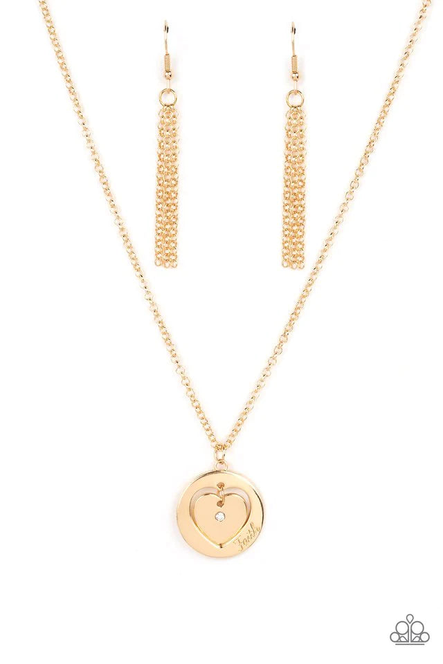 Heart Full Of Faith - Gold Necklace