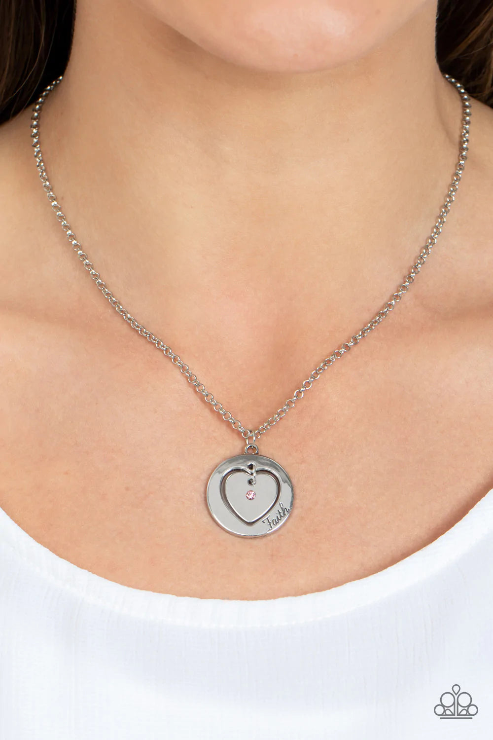 Heart full of faith   - Pink  Necklace
