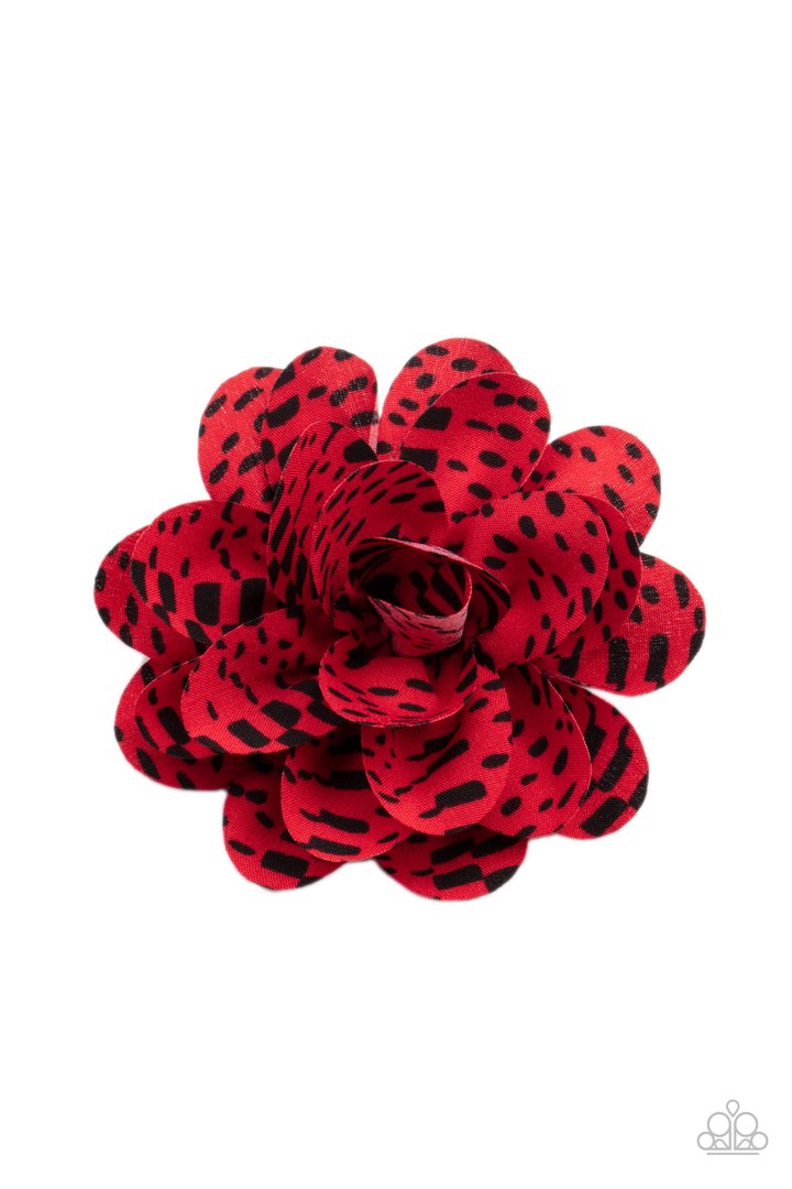 Patterened Paradise - RED HAIR CLIPS