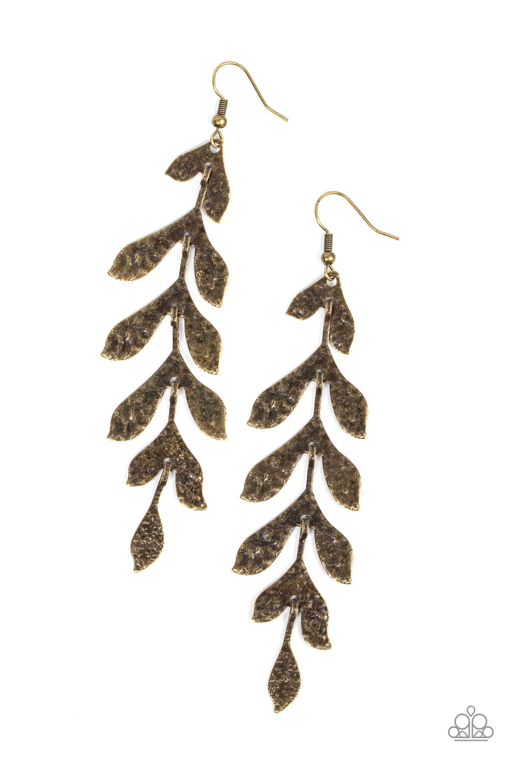 Lead From The Frond - Brass Earring