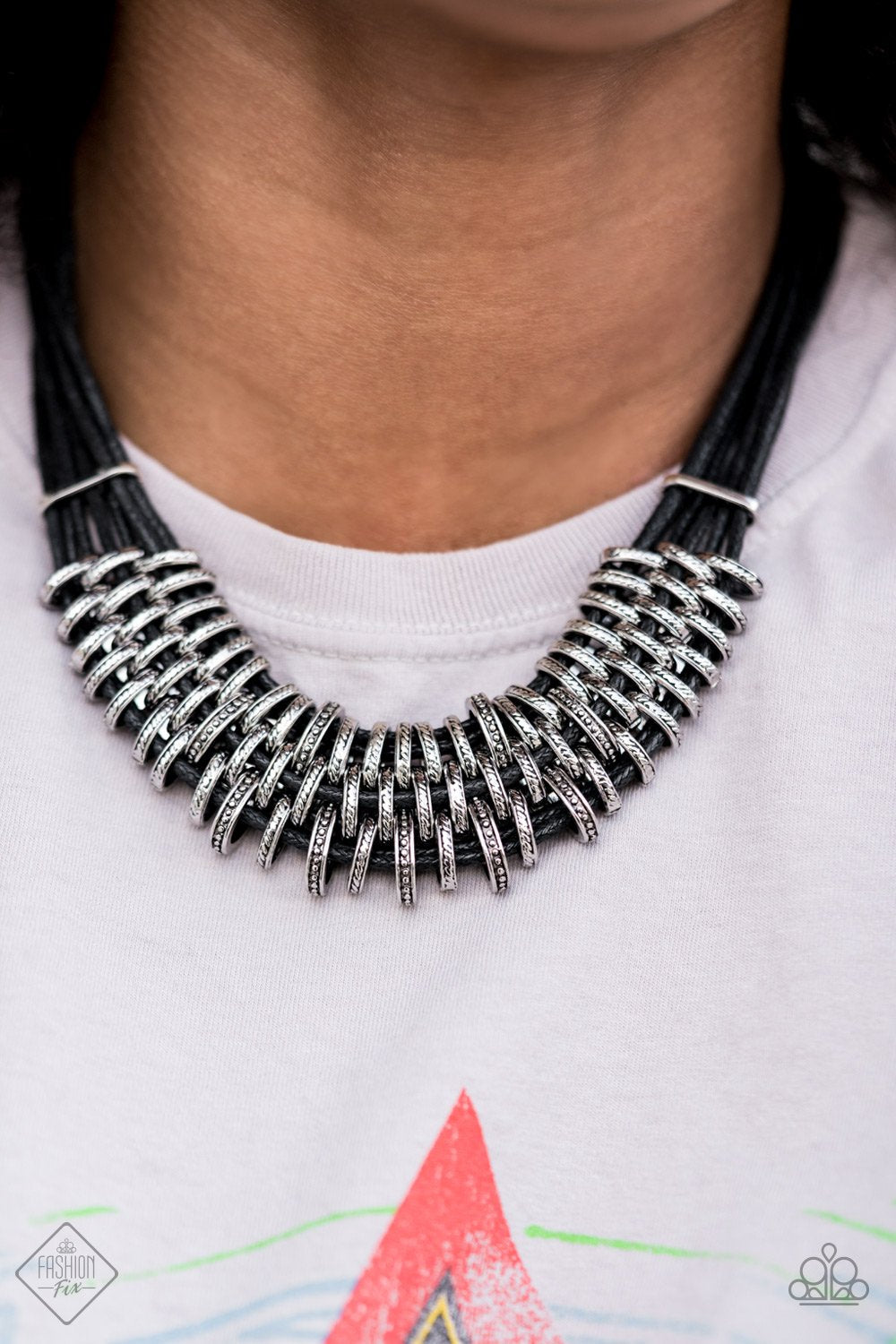 Lock Stock And Sparkle - BLACK Necklace