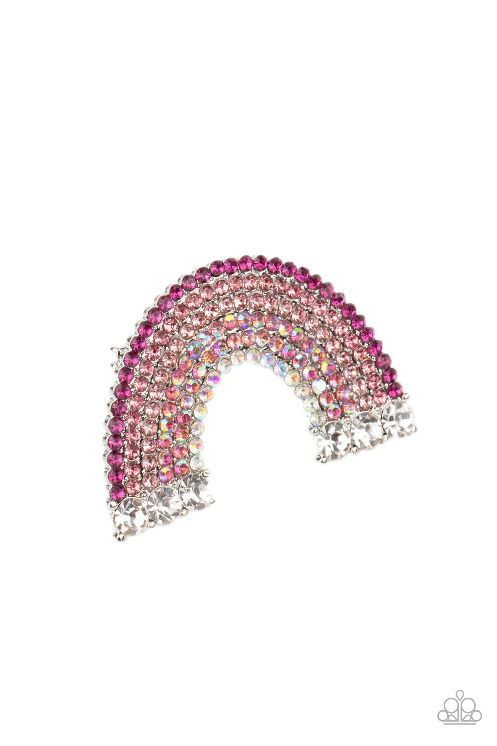 Somewhere Over The Rhinestone Rainbow - PINK HAIR CLIPS