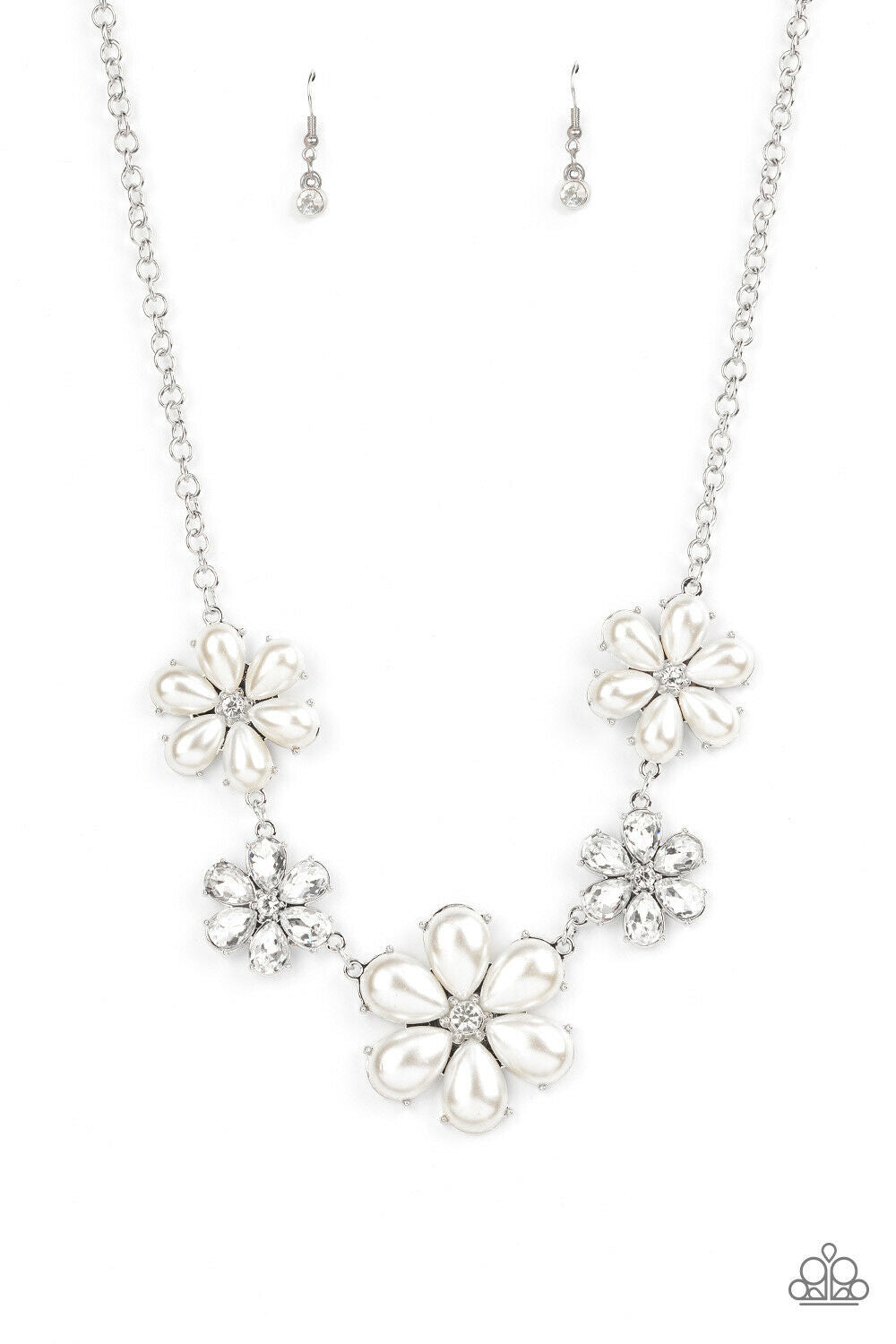 Fiercely Flowering- White  Necklace