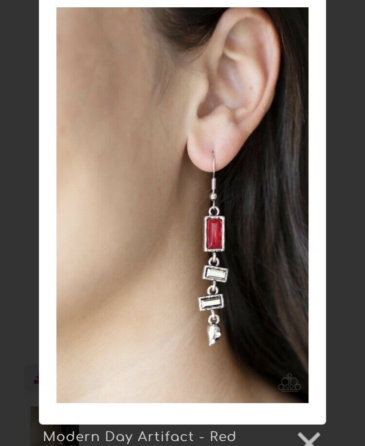 Modern Day Artifact -RED Earring