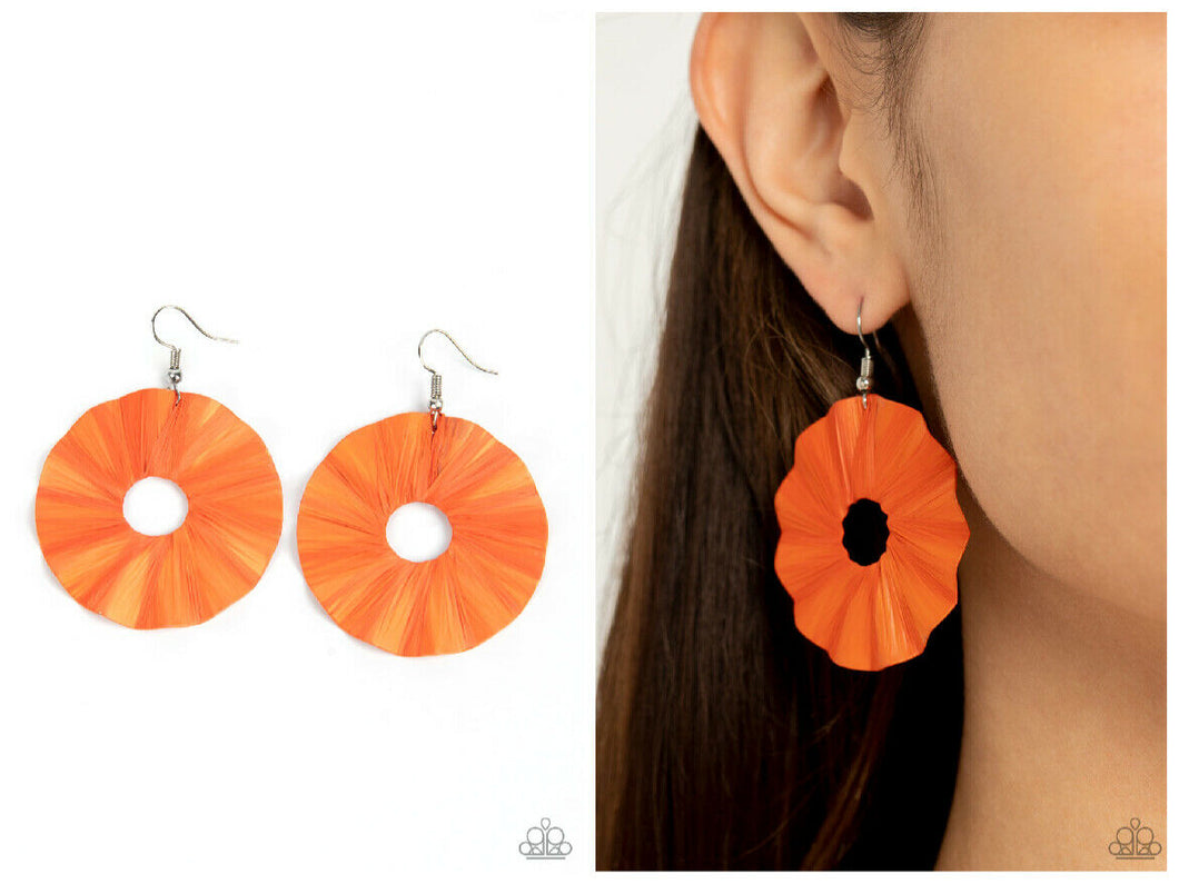 Fan The Breeze - Orange Earring