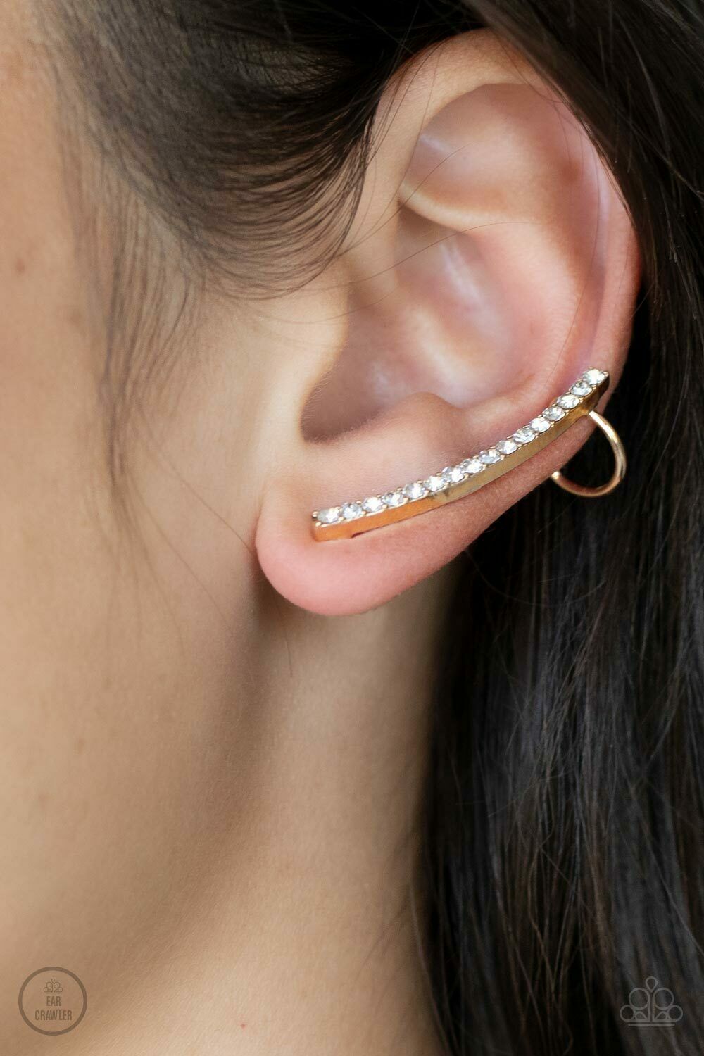 Sleekly Shimmering-Gold Earring