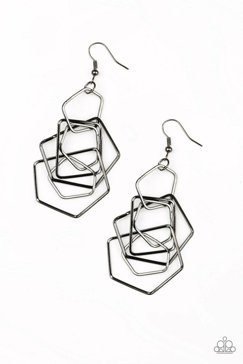 Five-Sided Fabulous - Black Earring