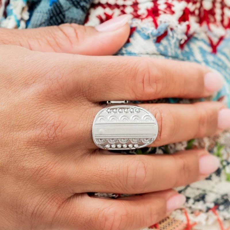 Teaming with Texture -Silver Ring