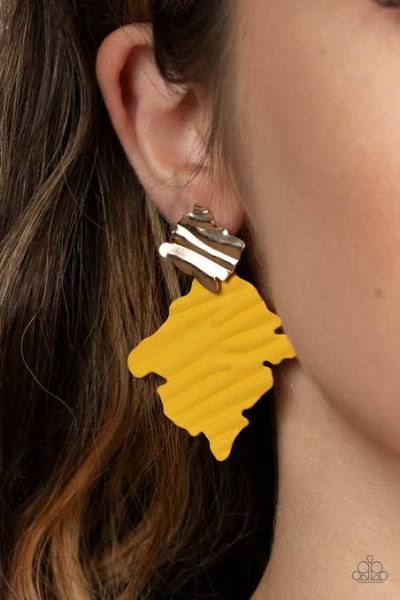 Crimped Couture  - Yellow  Earring