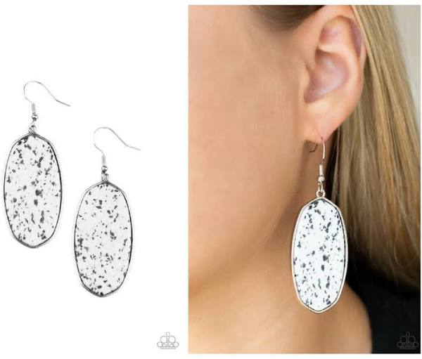 Stone Sculptures - WHITE Earring