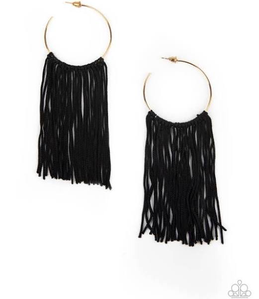 Flauntable Fringe -  Gold/Black  Earring
