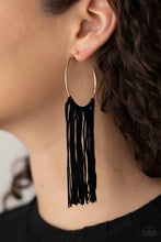Load image into Gallery viewer, Flauntable Fringe -  Gold/Black  Earring
